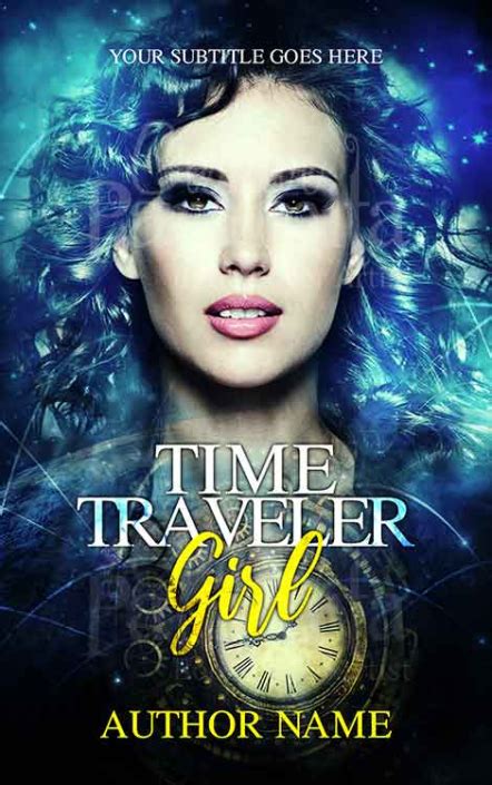 Time Traveler Girl Scifi Time Portal Premade Book Cover For Sale