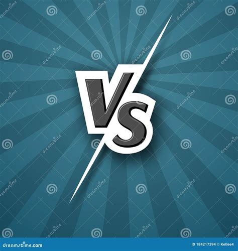 Versus Vs Logo Icon Letter Vs On A Blue Background Of Line Rays Blank