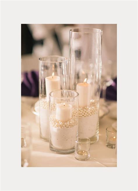 Elegant Diy Pearl And Candle Centerpieces Wedding Centerpieces Diy