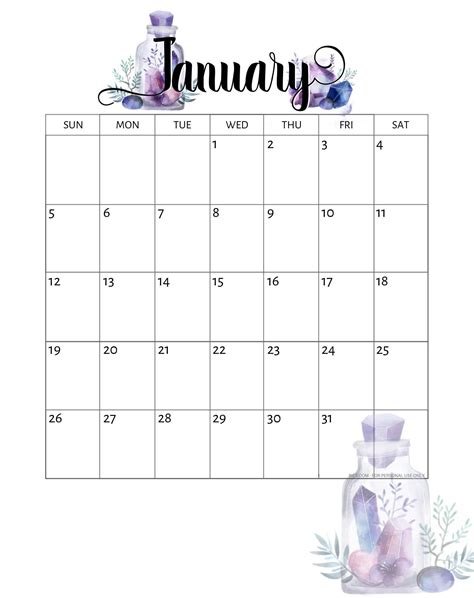January 2020 Calendar Cute Calendar Printables Kids Calendar Print