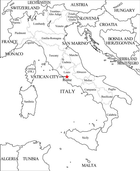 Mapa Político De Italia Para Imprimir Mapa De Regiones De Italia