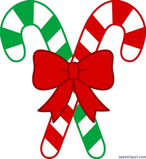 Two Candy Canes Tied Together With A Red Bow On The Top One Is Green And White