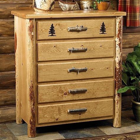 Fireside log furniture, llc is proud to present our collection of bedroom furniture including armoires, beds, chests, dressers, hope chests, lamps, mirrors, and nightstands. Details about 5 Drawer Western Dresser - Rustic Country ...