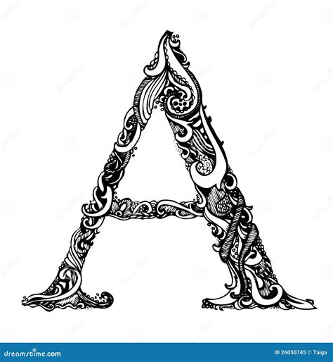 Capital Letter A Calligraphic Vintage Swirly Royalty Free Stock Photo