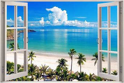 Ocean Window Beach 3d Wall Exotic Film