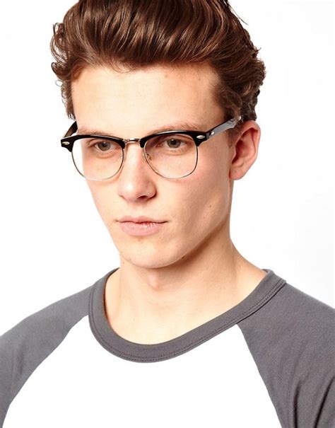 Asos Asos Clubmaster Glasses With Clear Lens
