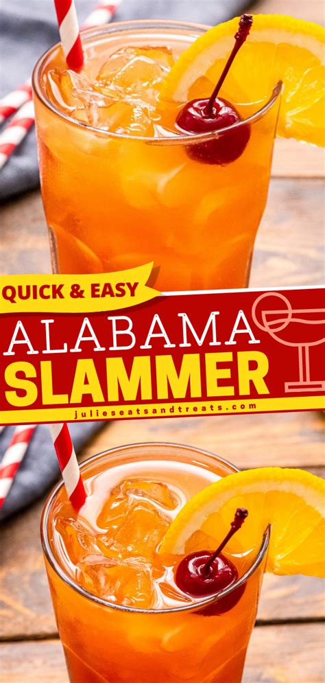 Alabama Slammer In 2021 Summer Drink Recipes Homemade Summer Drinks