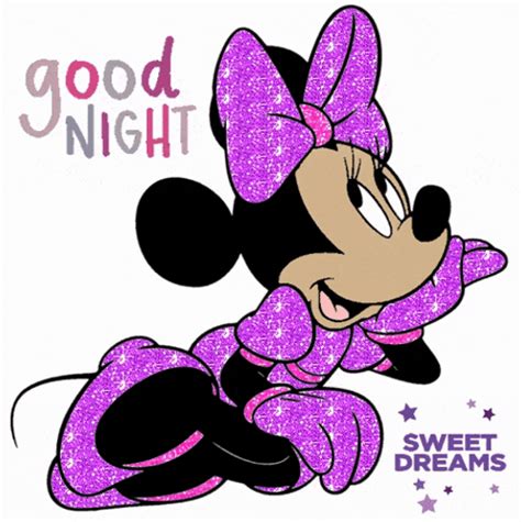 Goodnight Beautiful Purple Minnie Mouse Sweet Dreams 