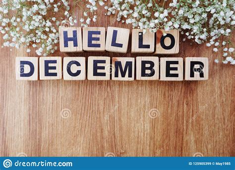 December Alphabet Letters On Wooden Background Stock Image Image Of