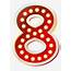 Red Number Eight With Lights Png Clip Art Imageu200b 