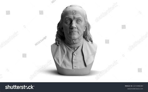 3d Render Benjamin Franklin Bust Plaster Stock Illustration 2171496383