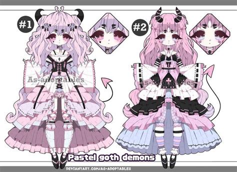 Pastel Goth Demon Adoptables Closed By As Adoptables On Deviantart