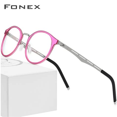 fonex tr90 glasses frame men women vintage round prescription eyeglasses myopia optical frame