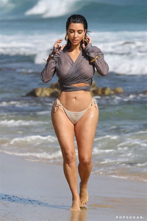 Kim Kardashian Hits The Beach In A Bikini In Malibu Popsugar