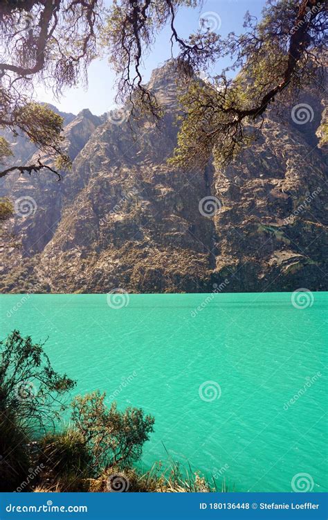 Incredible Turquoise Lagoon And Mountains Stock Photo Image Of