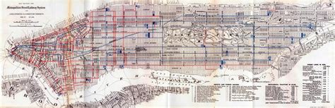 Large Detailed Old Street Railways Map Of Manhattan 1899 New York