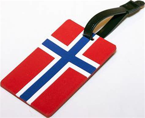 Det norske flagget har bestemte proporsjoner. Koffert merkelapp med det Norske flagg. - Nettbutikken Sonte