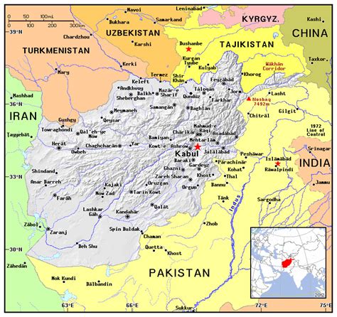 Map showing the location of afghanistan on the world map. Political map of Afghanistan. Afghanistan political map | Vidiani.com | Maps of all countries in ...