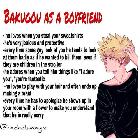 Bakugou As A Boyfriend Rachelwaayne Types Of Boyfriends My Hero
