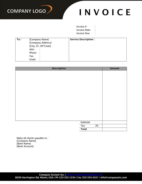 Generic Commercial Invoice Invoice Template Ideas