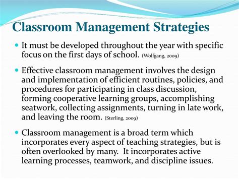 Ppt A View Of Some Effective Classroom Management Teaching And Discipline Strategies