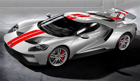 2017 Ford Gt Silver With Red Stripes Maybe With Dark Wheels New