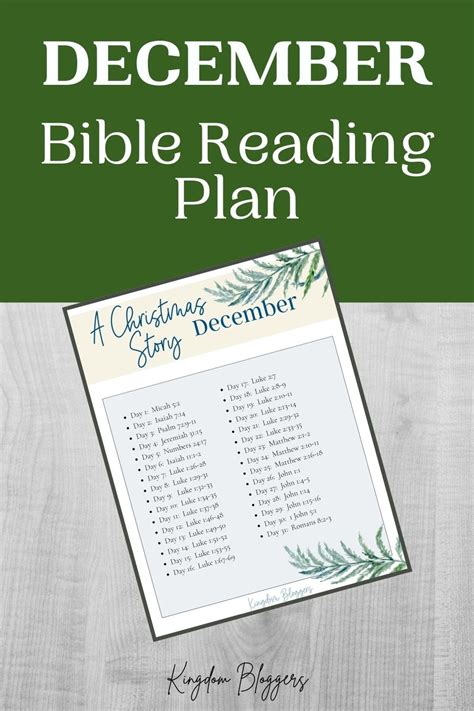 December Bible Reading Plan Kingdom Bloggers