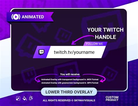 Personalized Custom Animated Twitch Follow Button Overlay V2 Etsy