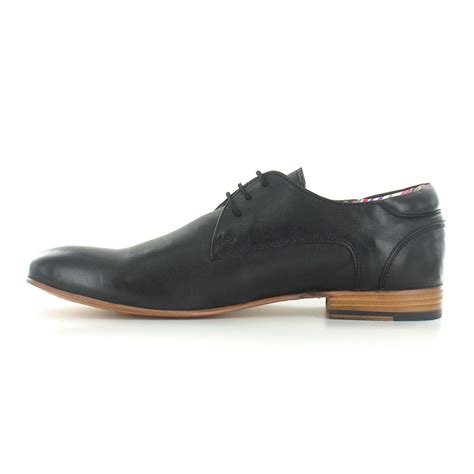 Paolo Vandini Ranger Mens Leather Derby Lace Up Shoes Black