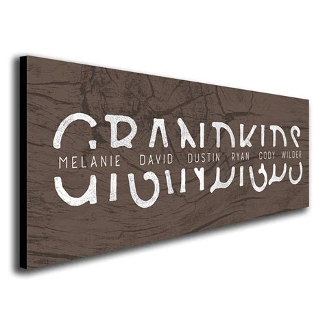 Grandkids Personalized Name Art Personalized Ts And Wall Decor