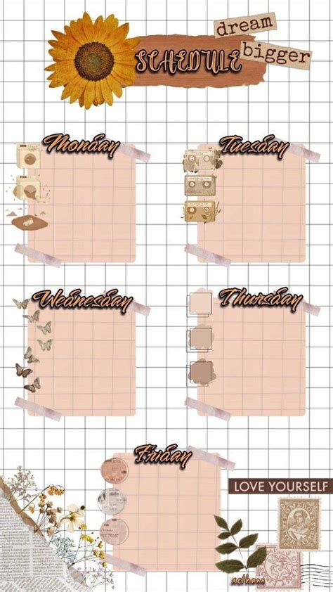 Kumpulan template jadwal pelajaran yang cantik & lucu-lucu —a thread di