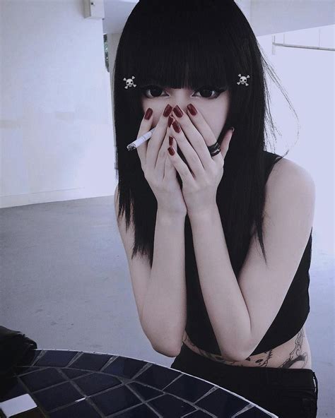 Wylona Hayashi Women Smoking Girl Smoking Dark Beauty Gothic Beauty