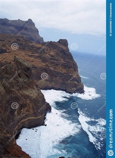 Volcanic Cliffs In Santo Antao Island Cape Verde Stock Photo Image
