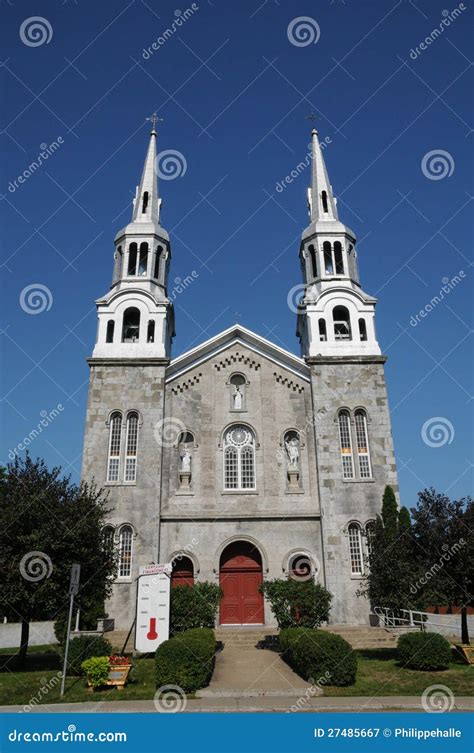 Quebec The Historical Church Of Lavaltrie Stock Image Image Of