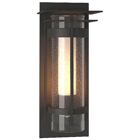 Hubbardton Forge Banded Outdoor Wall Sconce With Top Plate