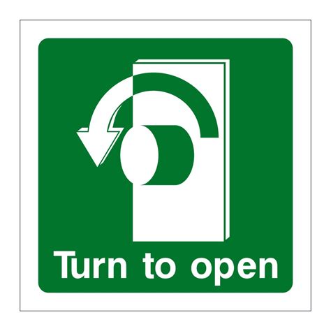 Turn To Open Anti Clockwise Sign By British Safety Signs