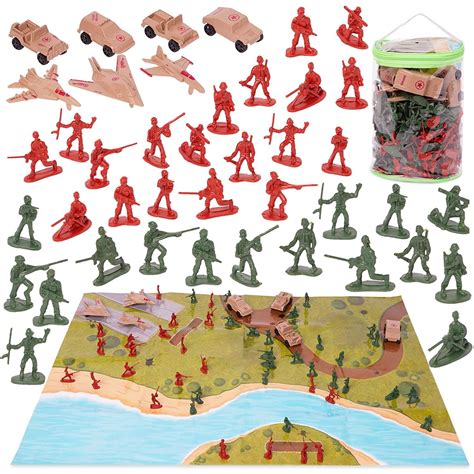 210 Piece Military Figures And Accessories Mini Army Men Toys War