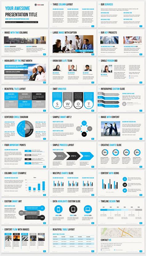 Ultimate Professional Business Powerpoint Template 1650 Clean Slides