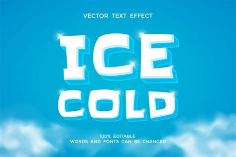 Premium Vector Ice Cold Editable 3d Text Effect