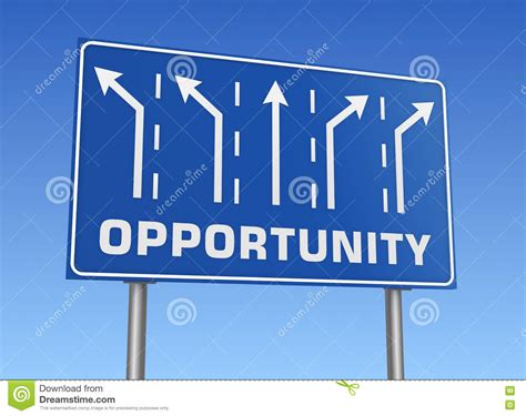 Opportunity Road Sign 3d Illustration Stock Illustration Illustration