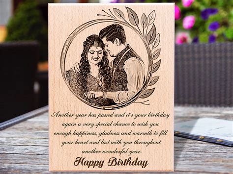 Birthday T ‘ Personalized Engraved Rectangular Wooden Photo Plaque
