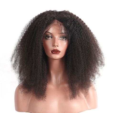 Lace Front Human Hair Wigs Afro Kinky Curly Brazilian Virgin Hair 100