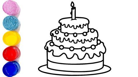 Simple Birthday Cake Drawing Cake Cartoon Drawing At Getdrawings