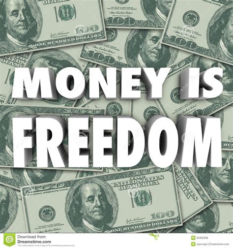 Financial peace financial goals financial literacy money tips money saving tips freedom video money today make money fast feeling overwhelmed. Money Is Freedom Financial Security Independence Stock ...
