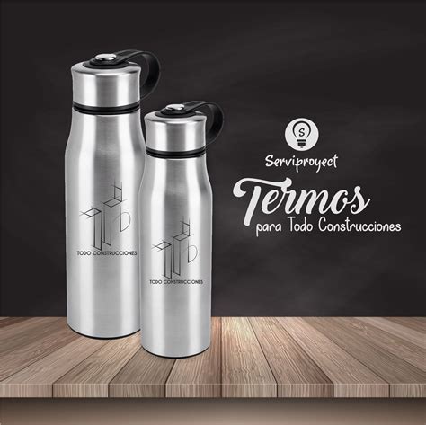 Termos personalizados con el logo de la empresa para acciones publicitarias, merchandising y eventos corporativos. Termos personalizados. Todo construcciones. Termos con ...