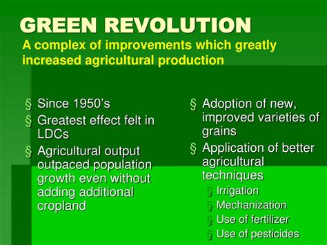 Ppt The Green Revolution Powerpoint Presentation Free Download Id