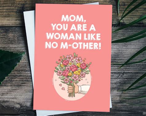 Mother Pun Card Cute Mothers Day Card Funny Mom Card Mothers Day T From Daughter Son Mom
