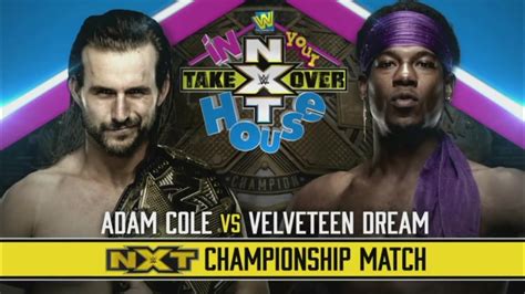 Adam Cole Vs Velveteen Dream Official Match Card Hd Nxt Takeover