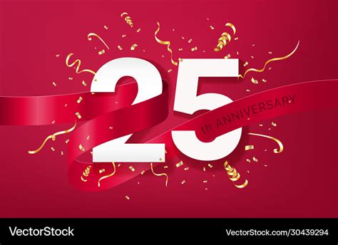 25th Anniversary Celebration Banner Template Vector Image