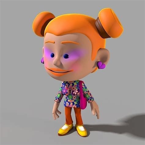 Cartoon Character Funny Girl 3d Model Animated Rigged Cgtrader